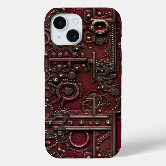 Viktorianischer Steampunk Gear Burgundy Red Case-Mate iPhone Hülle (Rückseite)