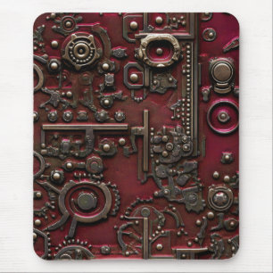 Viktorianischer Steampunk Gear Burgundy Red Mousepad