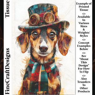 Viktorianischer Steampunk-Hund mit Zylinder DA9 De Seidenpapier