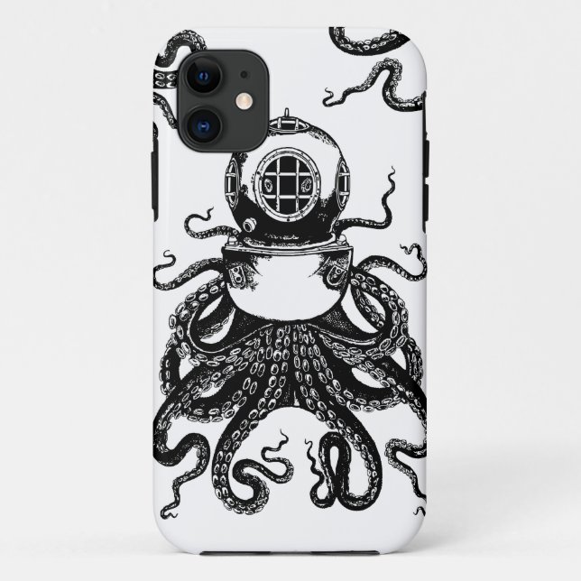 viktorianischer Steampunk Krake Kraken Case-Mate iPhone Hülle (Rückseite)
