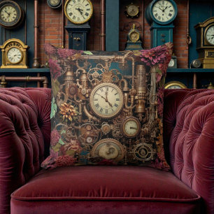 Viktorianischer Steampunk mit Blumen Kissen