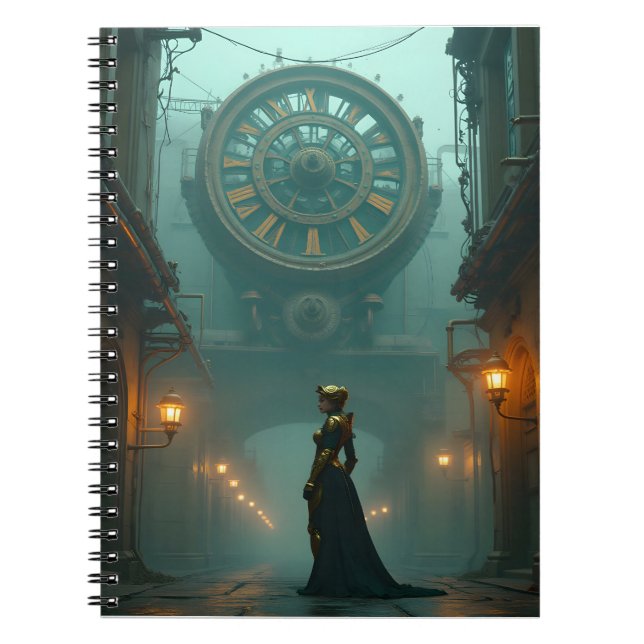Viktorianischer Steampunk mit der nahenden Zeit Notizblock (Vorderseite)
