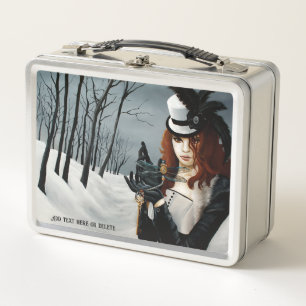 Viktorianischer Steampunk Winter Libelle Schlüssel Metall Brotdose