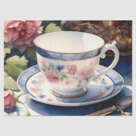 Viktorianischer Tee und Saucer Decoupage Seidenpapier