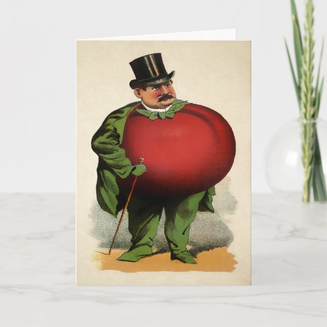 Viktorianischer Tomato-Mensch Feiertagskarte (Vorderseite)