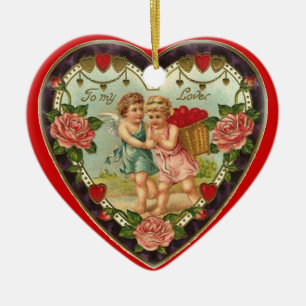 Viktorianischer Valentinsgruß an meine Liebe Keramik Ornament