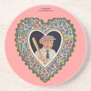 Viktorianischer Valentinsjunge mit Baseballschläge Getränkeuntersetzer