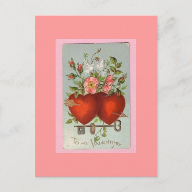 Viktorianischer Valentinstag Postkarte (Vorderseite)