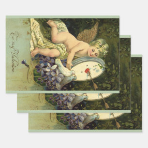 Viktorianischer Valentinstag, Vintage Engel Liebes Geschenkpapier Set