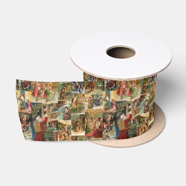 Viktorianischer Vater Weihnachten mit Kinderkollek Satinband (Spule)