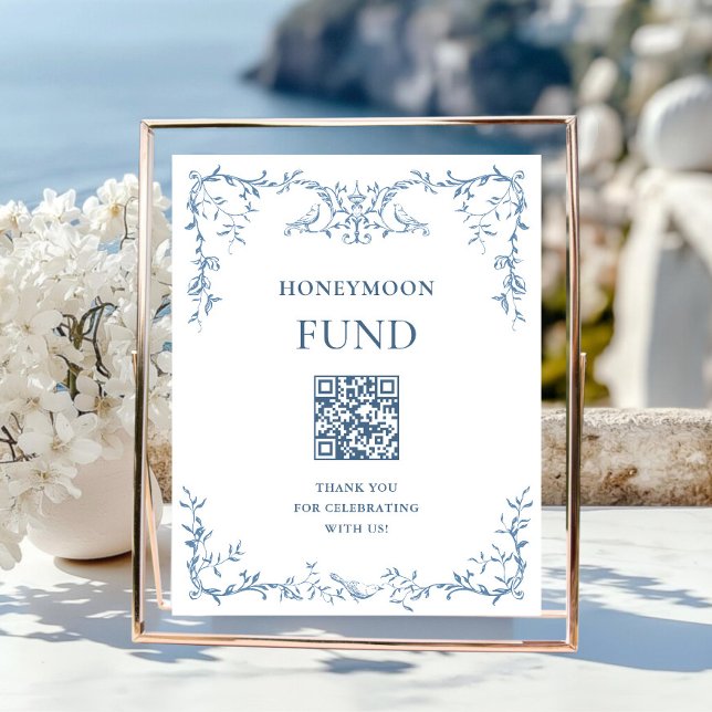 Viktorianischer Verzierter Dusty Blue Honeymoon Fu Poster (Von Creator hochgeladen)