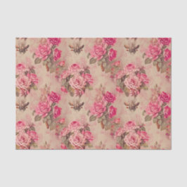 Viktorianischer Vintage-Rosen-Tissue-Papier Seidenpapier