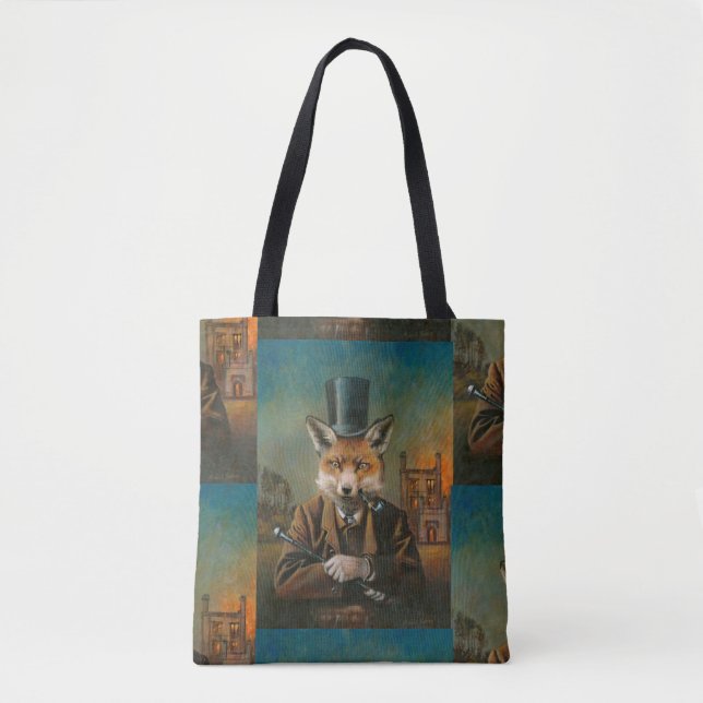 Viktorianischer Vintager Fox ganz über Tasche (Vorderseite)