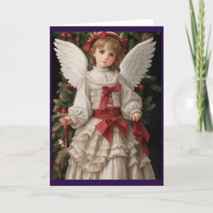 Viktorianischer Vintager Retro-Weihnachtsgel Feiertagskarte