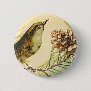 Viktorianischer Vogel-Knopf Button