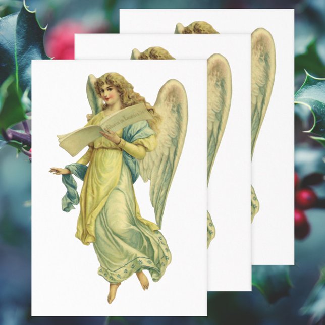 Viktorianischer Weihnachtsgel, Gloria in Excelsis  Geschenkpapier Set (Von Creator hochgeladen)