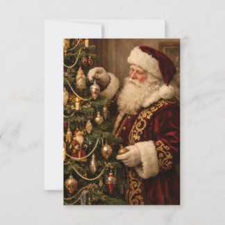 Viktorianischer Weihnachtsmann hängt Weihnachtsdek Karte