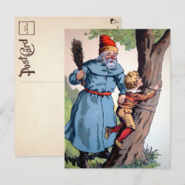 Viktorianischer Weihnachtsmann mit unheilvoller Ki Postkarte