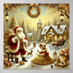 Viktorianischer Weihnachtsmann Poster