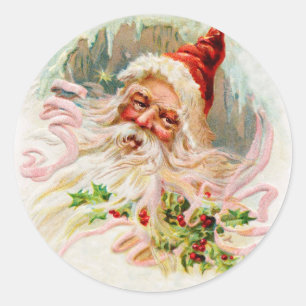 Viktorianischer Weihnachtsmann Runder Aufkleber