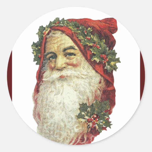Viktorianischer Weihnachtsmann Runder Aufkleber (Vorderseite)