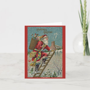 Viktorianischer Weihnachtsmann schickt dir ein Wei Karte