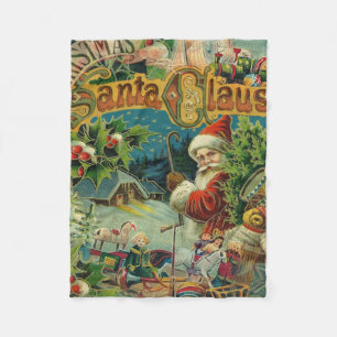 Viktorianischer Weihnachtsmann Weihnachtscollage A Fleecedecke