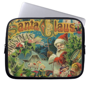 Viktorianischer Weihnachtsmann Weihnachtscollage A Laptopschutzhülle