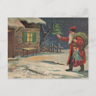 Viktorianischer Weihnachtsmann wünscht Ihnen ein f Postkarte