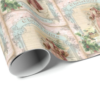 Viktorianischer Weihnachtsstil in Rosa Geschenkpapier