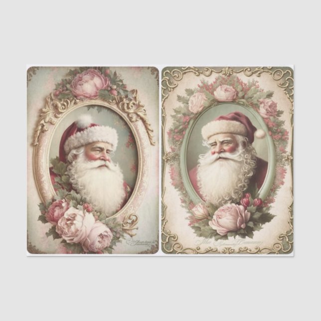 Viktorianischer WeihnachtsWeihnachtsmann Seidenpapier (Vorderseite)
