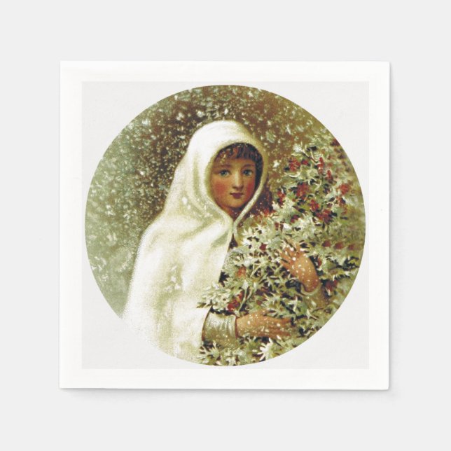 Viktorianischer Wintermärchen Serviette (Vorderseite)