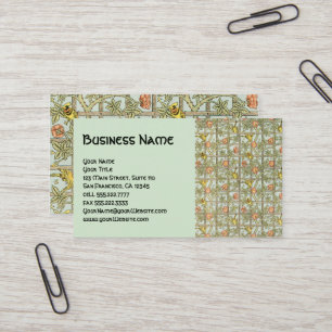 Viktorianisches antikes William Morris Rose Visitenkarte