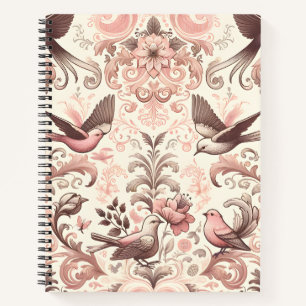 Viktorianisches Aviar: Ein pastellrosa Garten Notizbuch