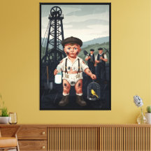 Viktorianisches Babyplakat - Lustiges Kohlebergman