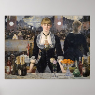 Viktorianisches Bar Mädchen in Folies Bergere in F Poster