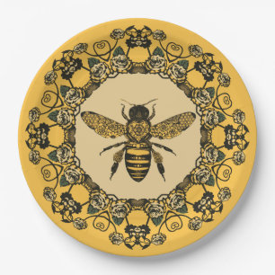 Viktorianisches Bienenpapier Pappteller
