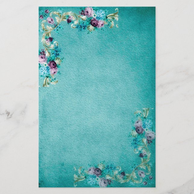Viktorianisches Blumenbriefpapier Briefpapier (Vorderseite)