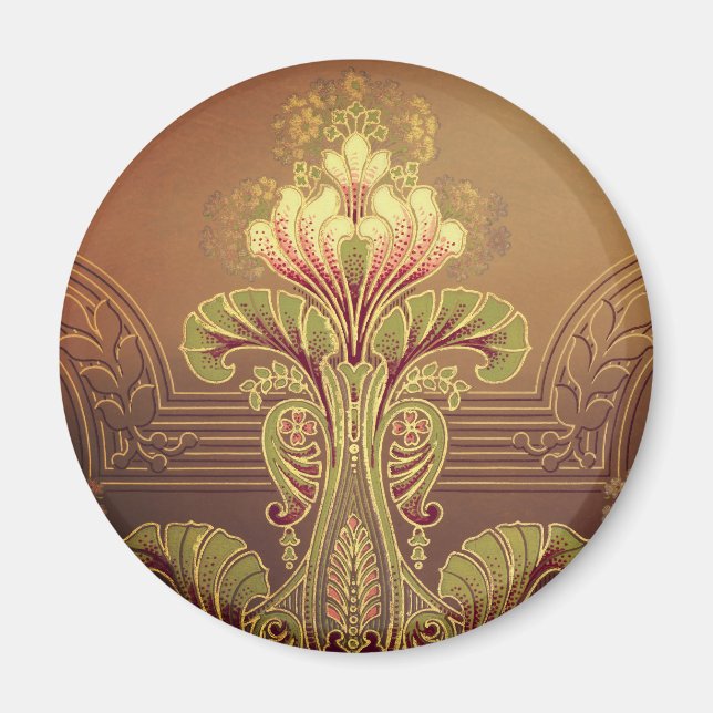 Viktorianisches Blumenfriedel, elegante Blume Juge Magnet (Vorne)