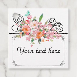 Viktorianisches Blumenhängezeichen Hochzeit Schwar Geschenkanhänger