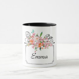 Viktorianisches Blumenhängezeichen Vintages Bouque Tasse