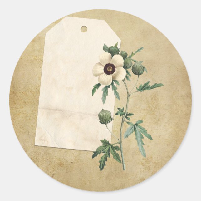 Viktorianisches Blumenkollage Scrapbook Verzierung Runder Aufkleber (Vorderseite)