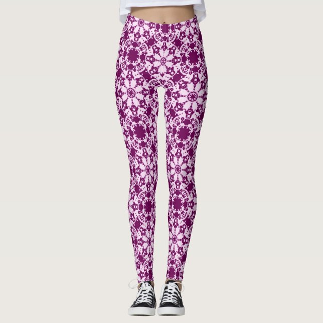 viktorianisches Blumenmuster Leggings (Vorderseite)