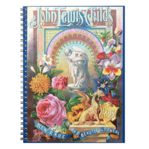 Viktorianisches botanisches Saatgut-Katalog-Deckbl Notizblock