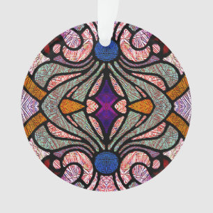 Viktorianisches Buntglas in Farbsplittern Ornament