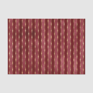 Viktorianisches Burgund und Goldstreifen Seidenpapier