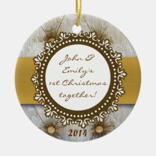 Viktorianisches Button Tuck Fabr Personalisierter  Keramikornament