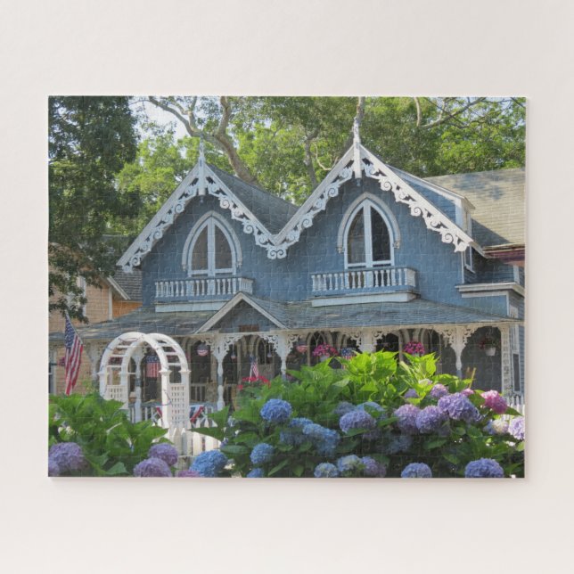 Viktorianisches Cottage in Blau - Martha's Vineyar (Horizontal)