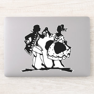 Viktorianisches Couple Dancing Silhouette Art Aufkleber