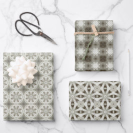 Viktorianisches Crosshatch Weihnachten: Textildesi Geschenkpapier Set